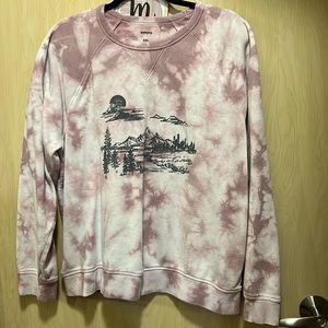 Pink, tie-dye, crewneck sweatshirt!